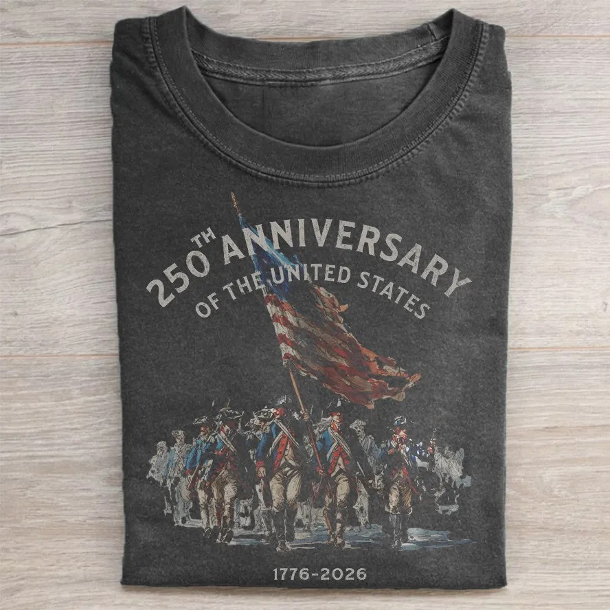 250th Anniversary Of The United States Dark T-Shirt 1776 2026 Revolutionary Soldiers Patriotic Gift