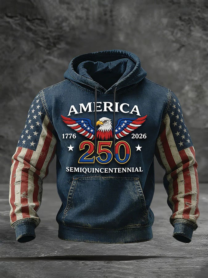 250th Anniversary Of The United States Semiquincentennial Hoodie Mens Patriotic Clothing