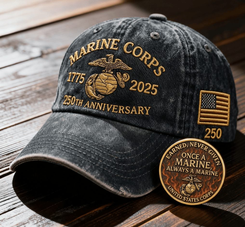 250Th Anniversary Of The US Marine Corps Hat Embroidered Honoring USMC Hat Gift For Veterans 250Th Anniversary Of The US Marine Corps Hat Embroidered Honoring USMC Hat Gift For Veterans