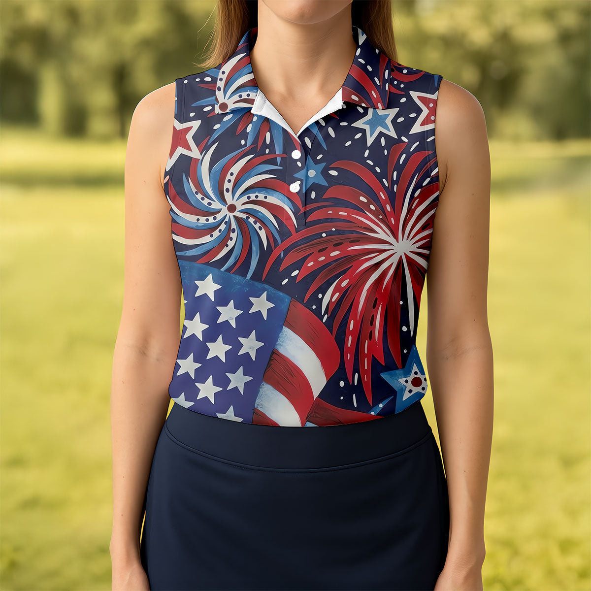 250Th Anniversary Patriotic Sleeveless Polo Shirt Best Golf Apparel Golf Presents For Women