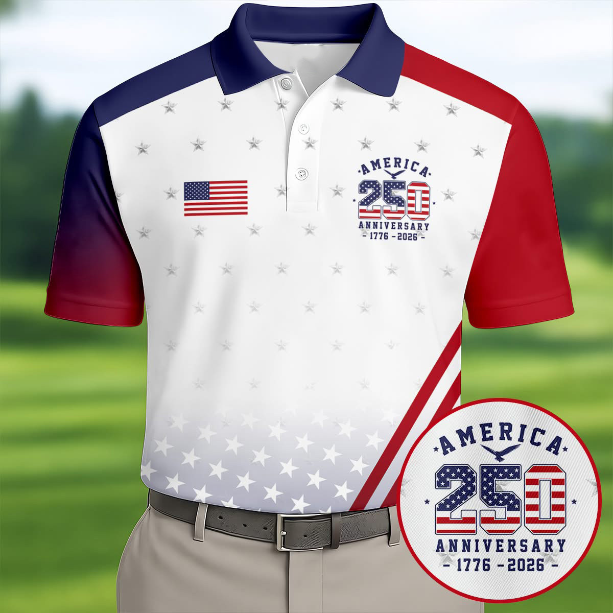 250th Anniversary Polo Shirt America Patriotic Apparel Gift For Independence Day Celebrations