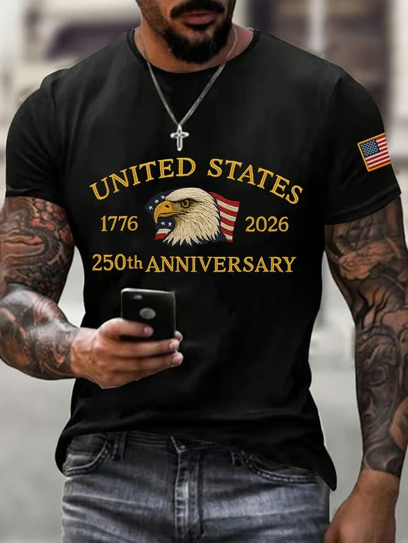 250th Anniversary United States 1776 2026 Bald Eagle T-Shirt Patriotic American Pride Gift For Dad