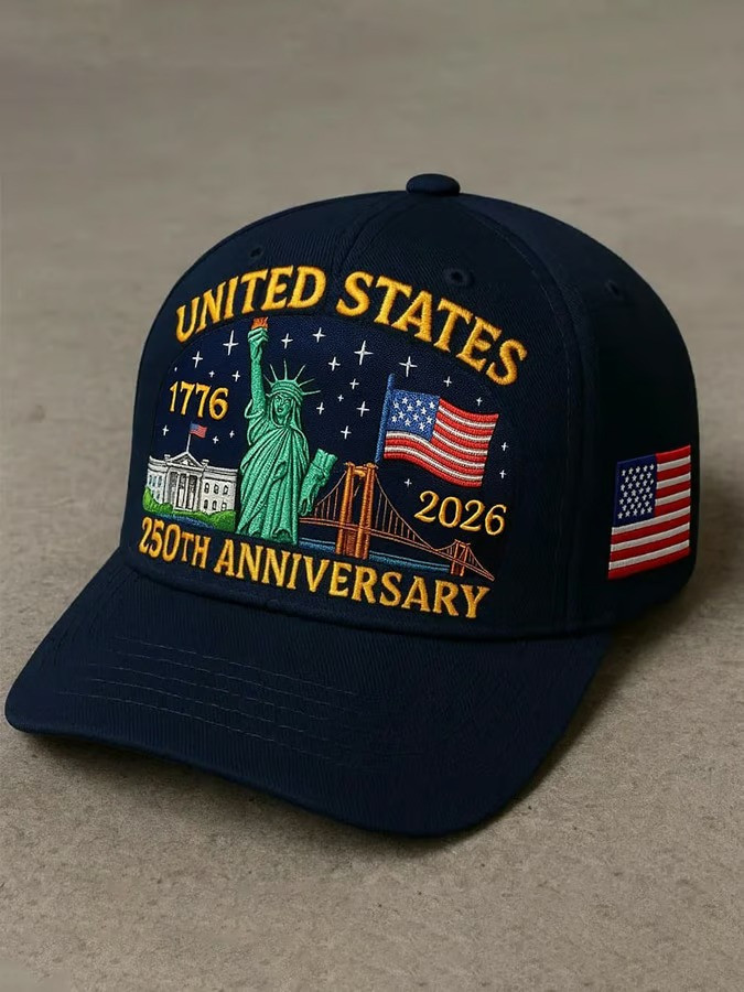 250th Anniversary United States 1776 2026 Statue Of Liberty Bridge Baseball Hat Patriotic Gift For Dad