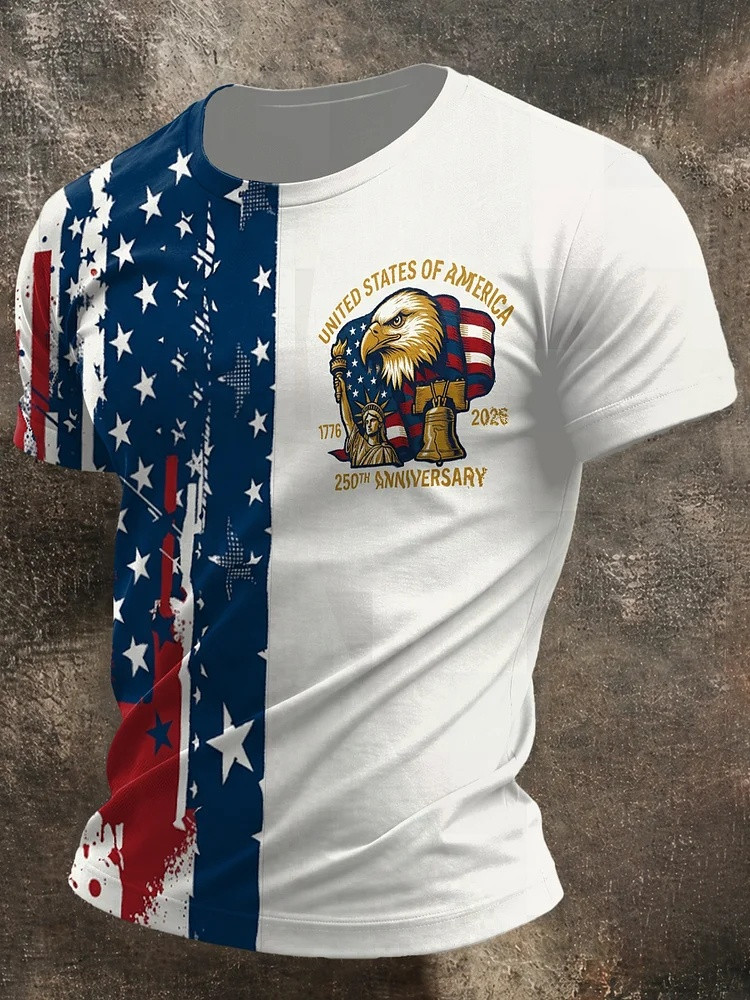 250th Anniversary United States Of America Eagle T-Shirt Mens Graphic Tees Patriotic Gift