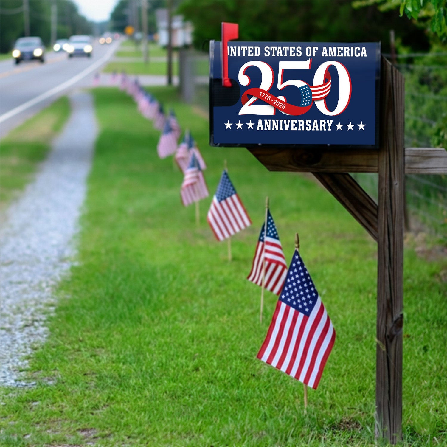 250th Anniversary United States Of America Flag Patriot Mailbox Cover Patriotic Decor