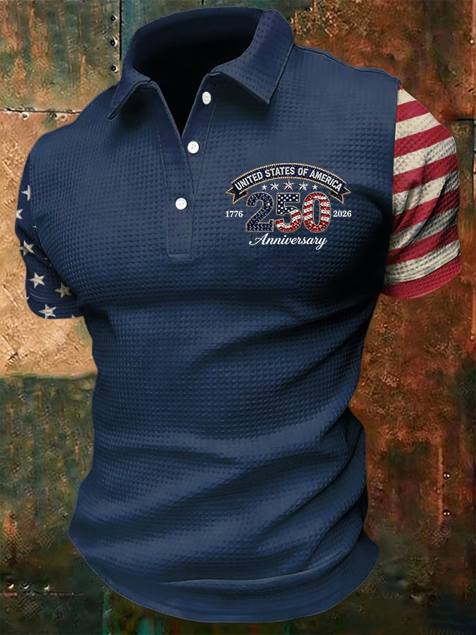 250th Anniversary United States Of America Polo Shirt 1776 2026 Patriotic Independence Gift For Dad