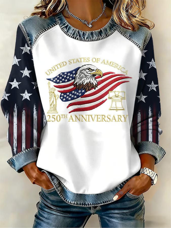 250th Anniversary United States Of America Sweatshirt Eagle Liberty Bell Patriotic Gift For Mom
