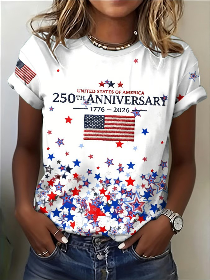 250th Anniversary United States Of America T-Shirt 1776 2026 Patriotic Stars Best Gift For Fans