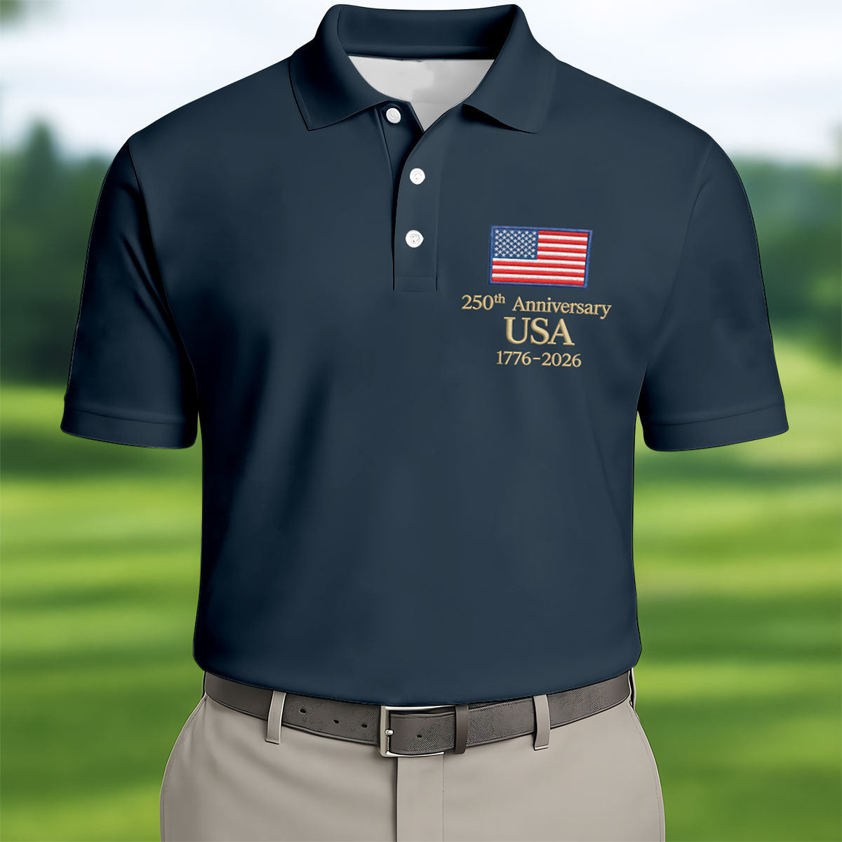 250Th Anniversary USA 1776 2026 Golf Polo Shirt Golf Polos For Men Golf Gift Ideas