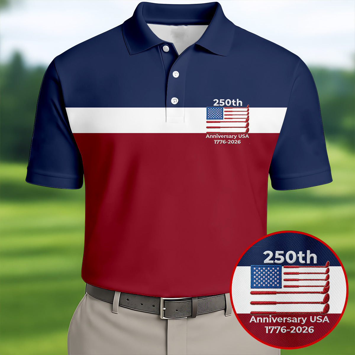 250Th Anniversary USA 1776 2026 Golf Polo Shirt Patriotic Merch Best Golf Gifts Men