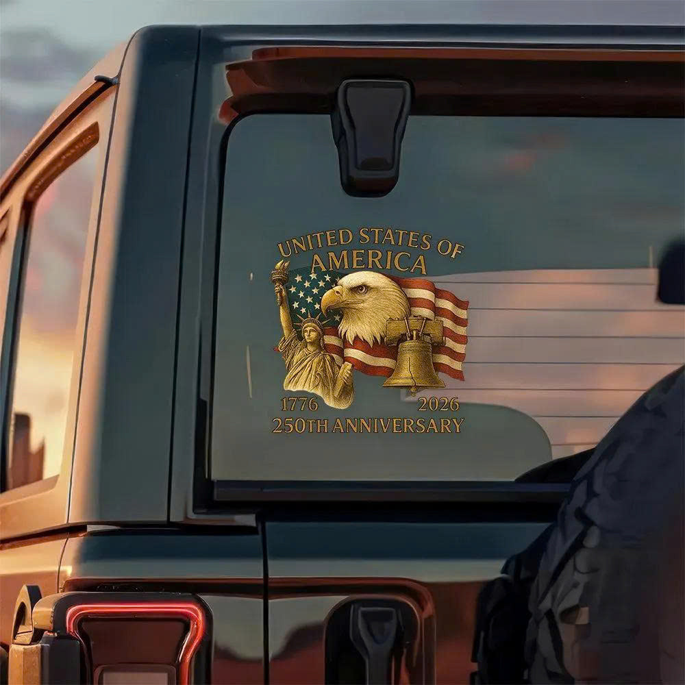 250th Anniversary USA Eagle Liberty Car Decal Sticker 1776 2026 American Pride Remembrance Gift