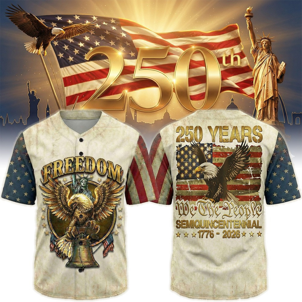 250th Anniversary USA Freedom Baseball Jersey 1776 2026 Semiquincentennial Patriotic Gift