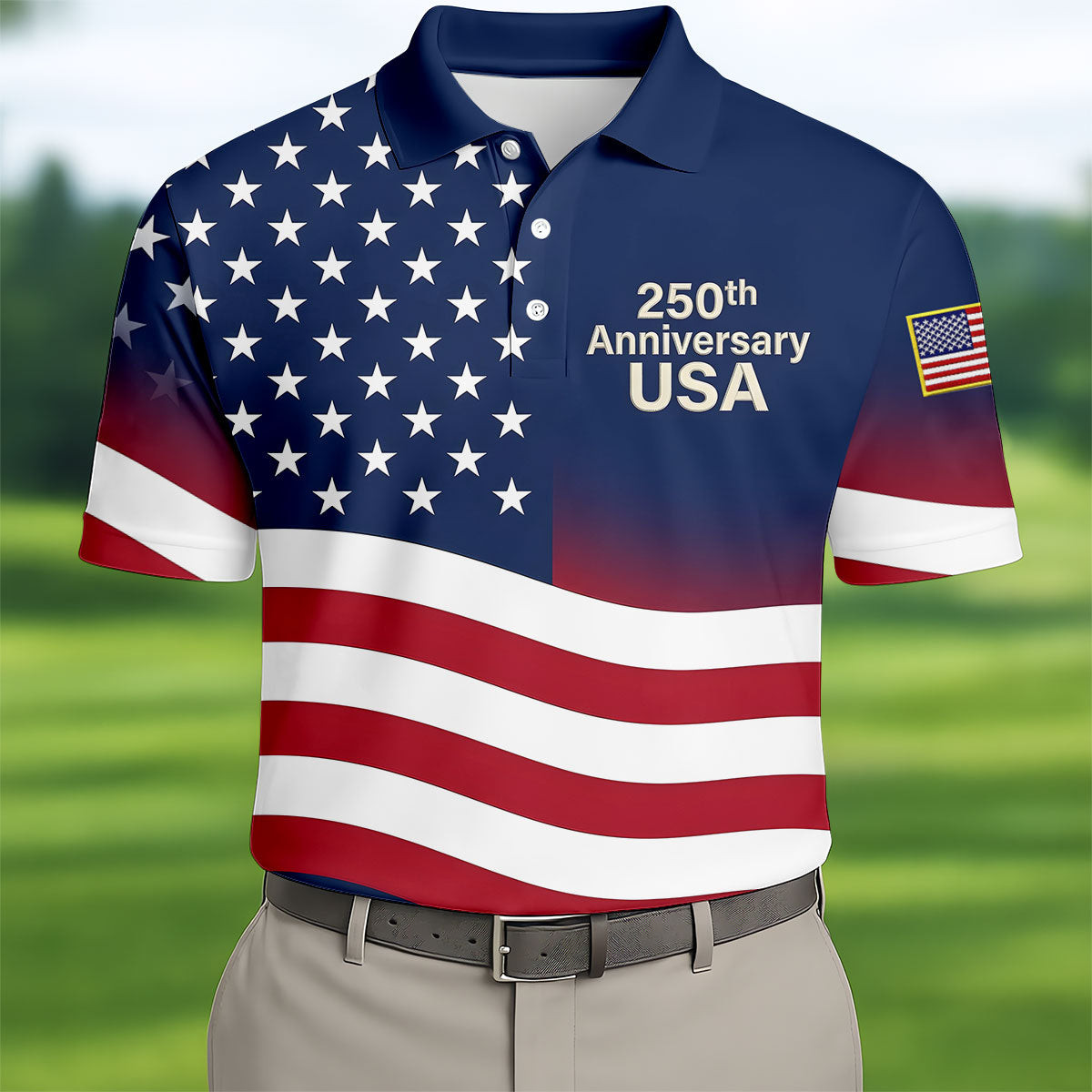 250Th Anniversary USA Golf Polo Shirt Patriotic Fourth Of July Clothing Good Golf Gifts
