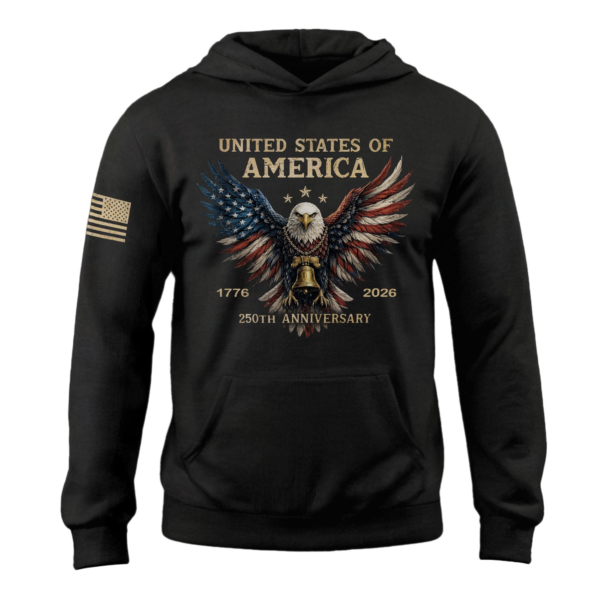 250th Anniversary USA Hoodie 1776 2026 Vintage American Heritage Freedom Apparel Gift