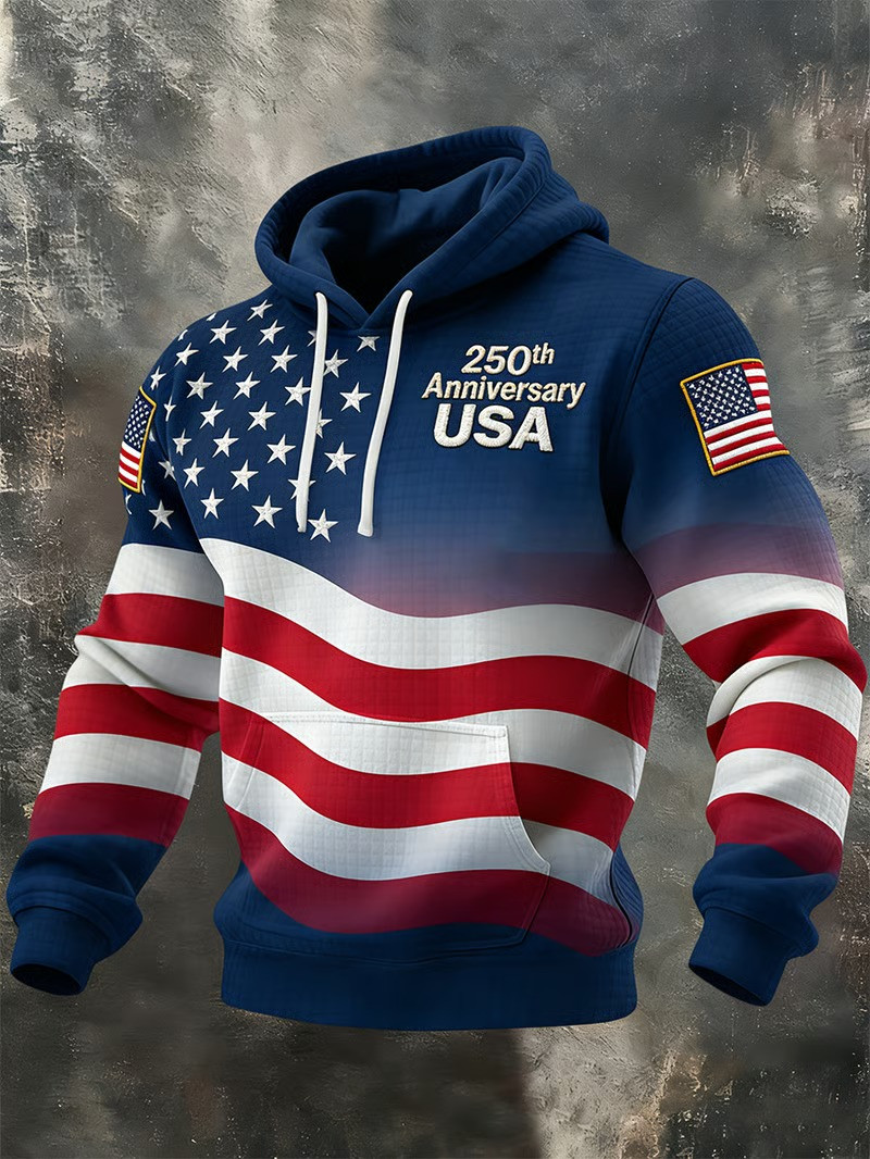 250th Anniversary USA Hoodie Patriotic American Pride Stars And Stripes Best Gift For July 4th Fans