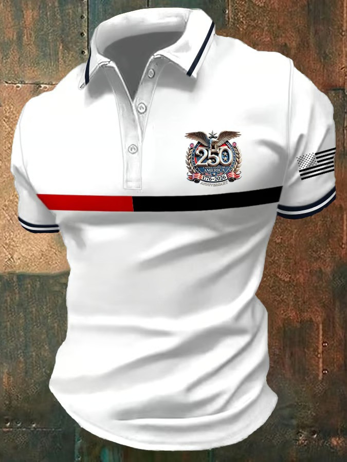 250th Anniversary USA Polo Shirt USA Flag Shirt Independence Day Shirt Gift for Him