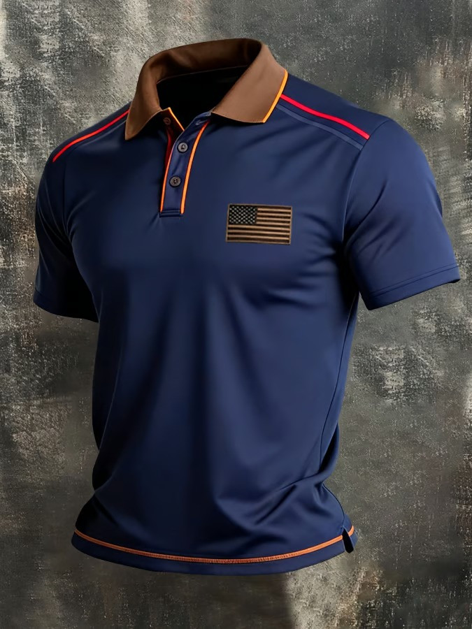 250th Anniversary Vintage American Flag Polo Shirt USA Patriotic Independence 1776 2026 Gift For Dad