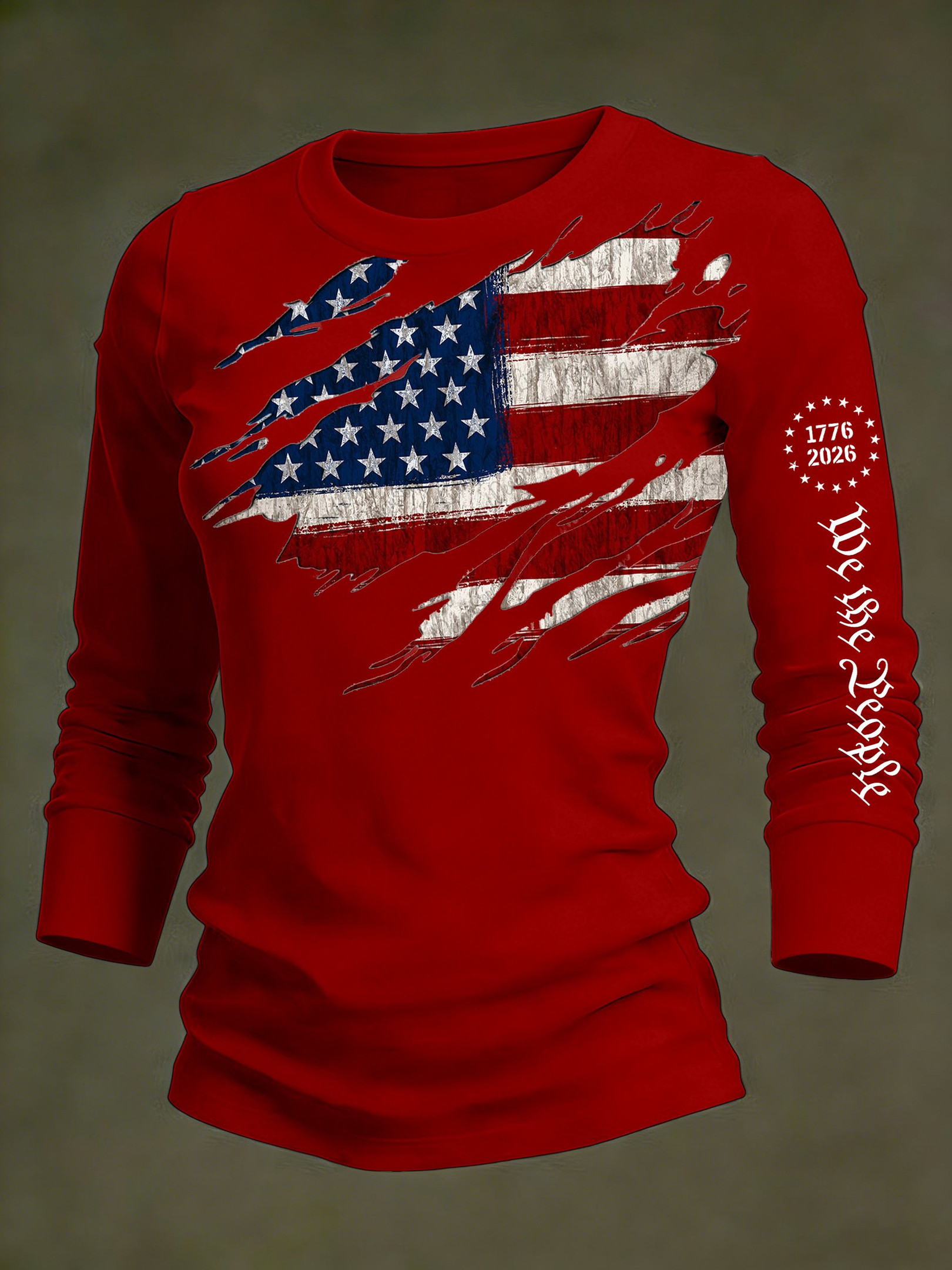250Th Anniversary We The People USA Flag Long Sleeve Shirt 1776 2026 Merch Patriotic Apparel