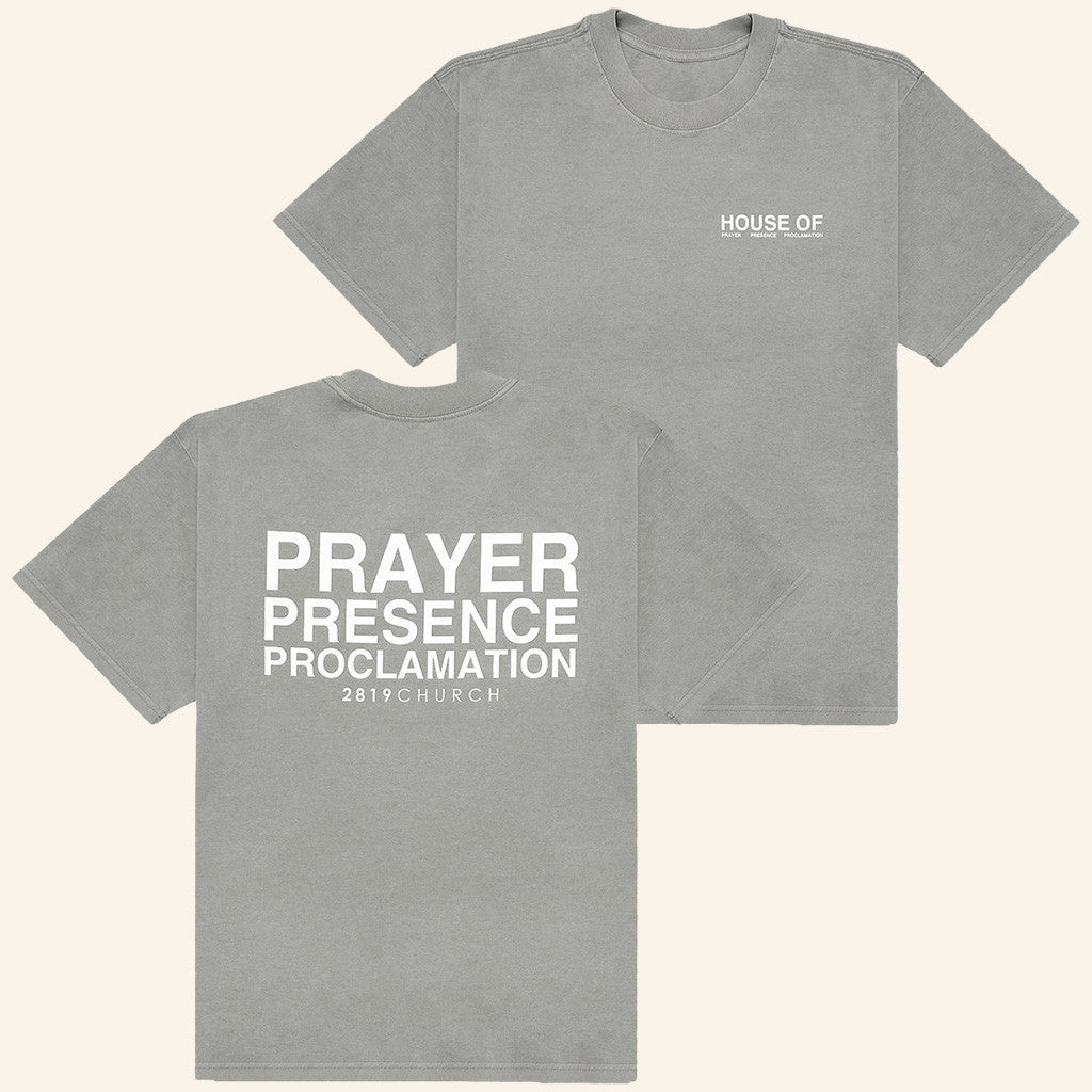 2819 Church Merch House Of Prayer Grey T-Shirt Gifts For Dad