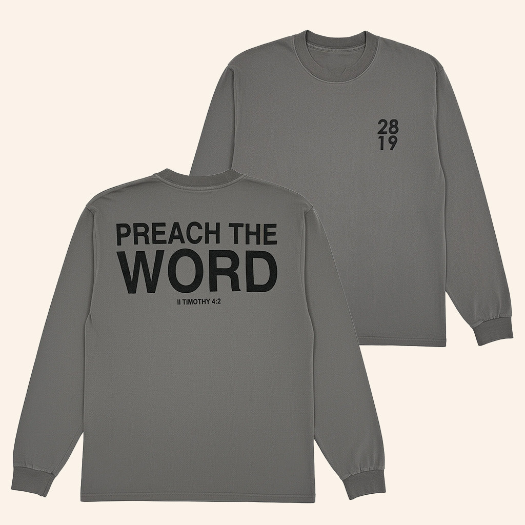 2819 Merch Preach The Word Hoodie Long Sleeve Faith Based Apparel Christian Gifts Ideas