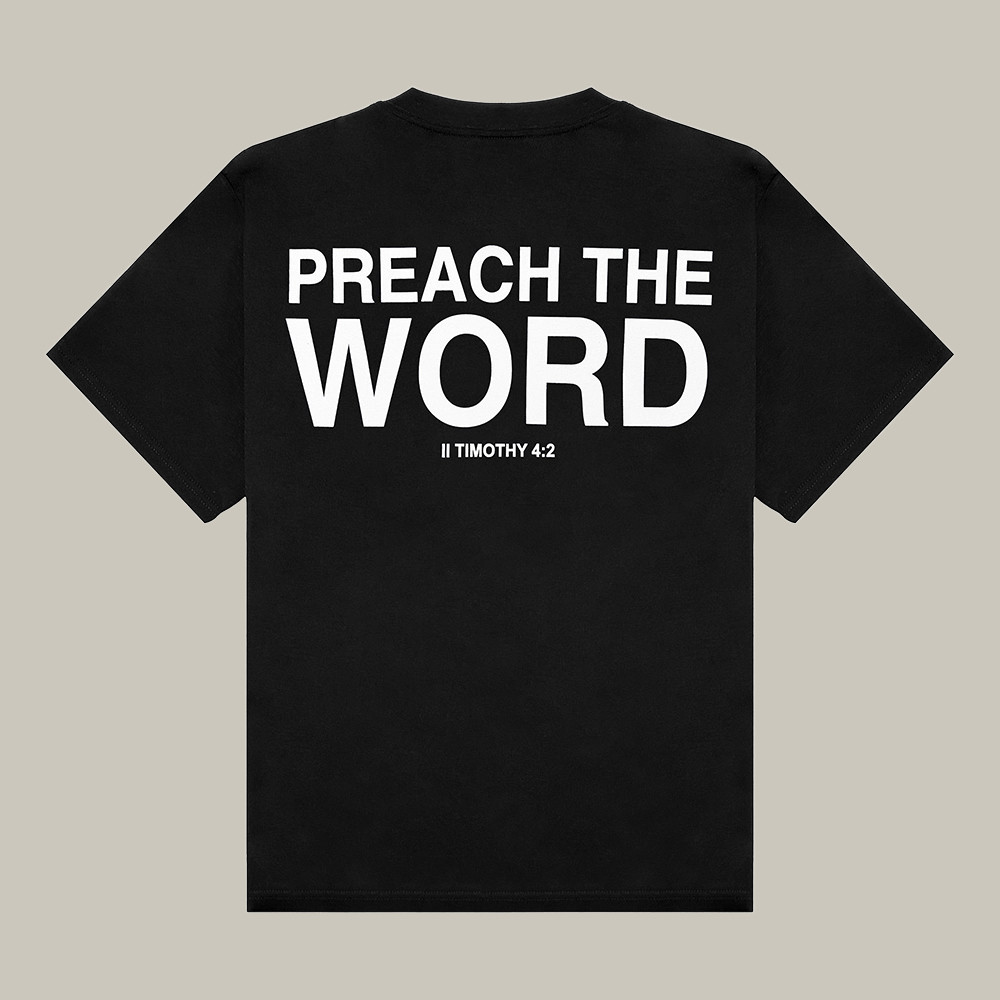 2819 Merch T-Shirt Preach The Word Timothy 4 2 Bible Verse Shirts Xmas Gifts For Him