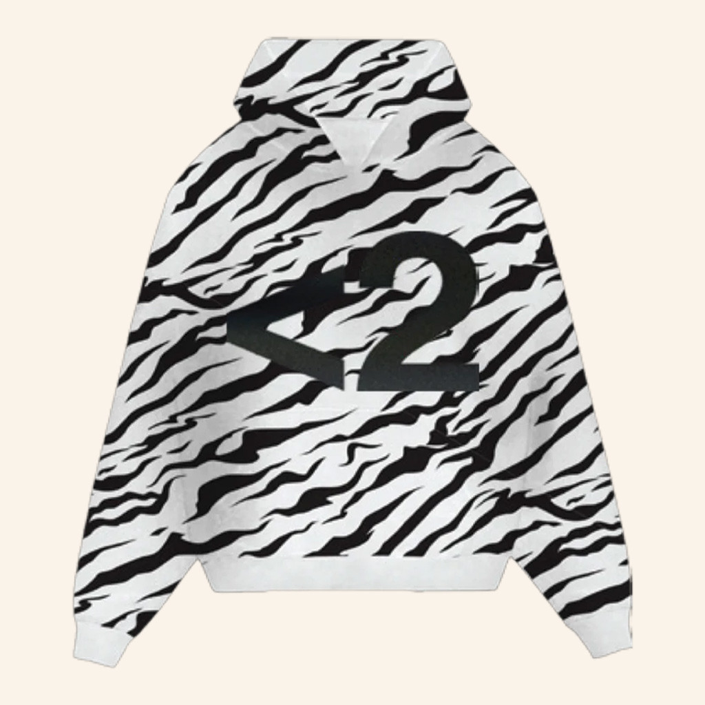 2hollis Merch Tiger Print Logo White Hoodie Gift Ideas For Rapper Fans