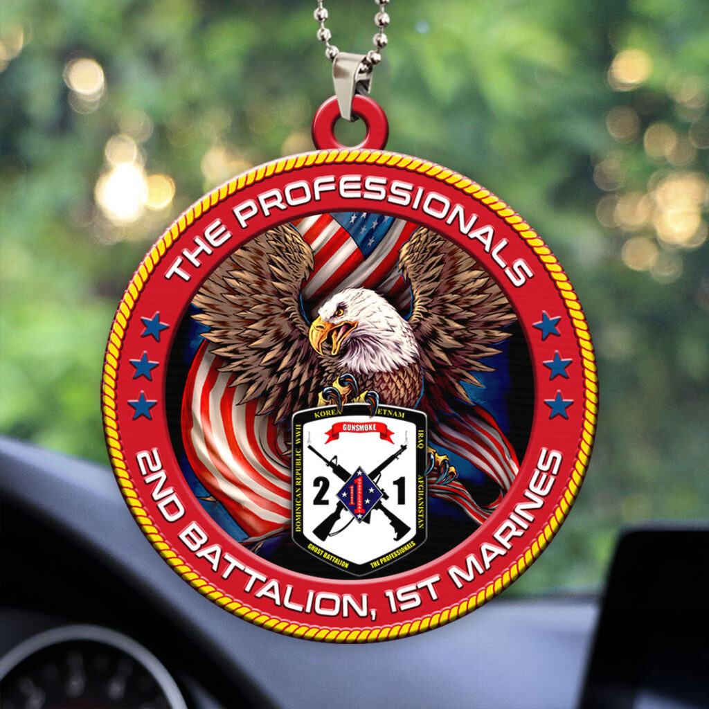 2nd Battalion 1st Marines Car Ornament Car Decor Accessories Gifts For Retired Military