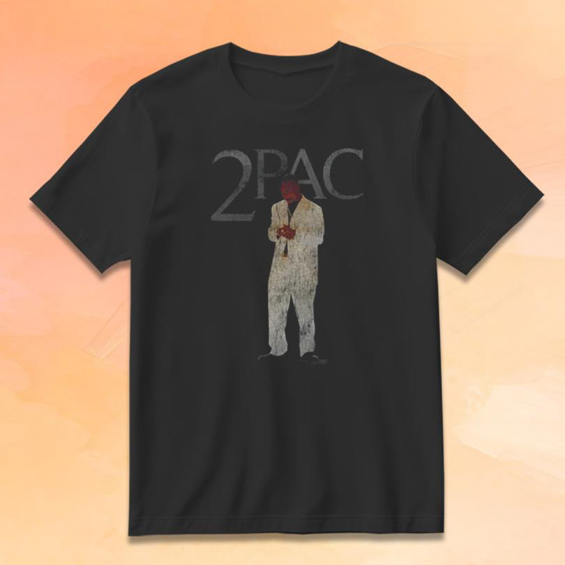 2Pac Merch White Suit Layered 2025 T-Shirt Music Lover Gifts For Him