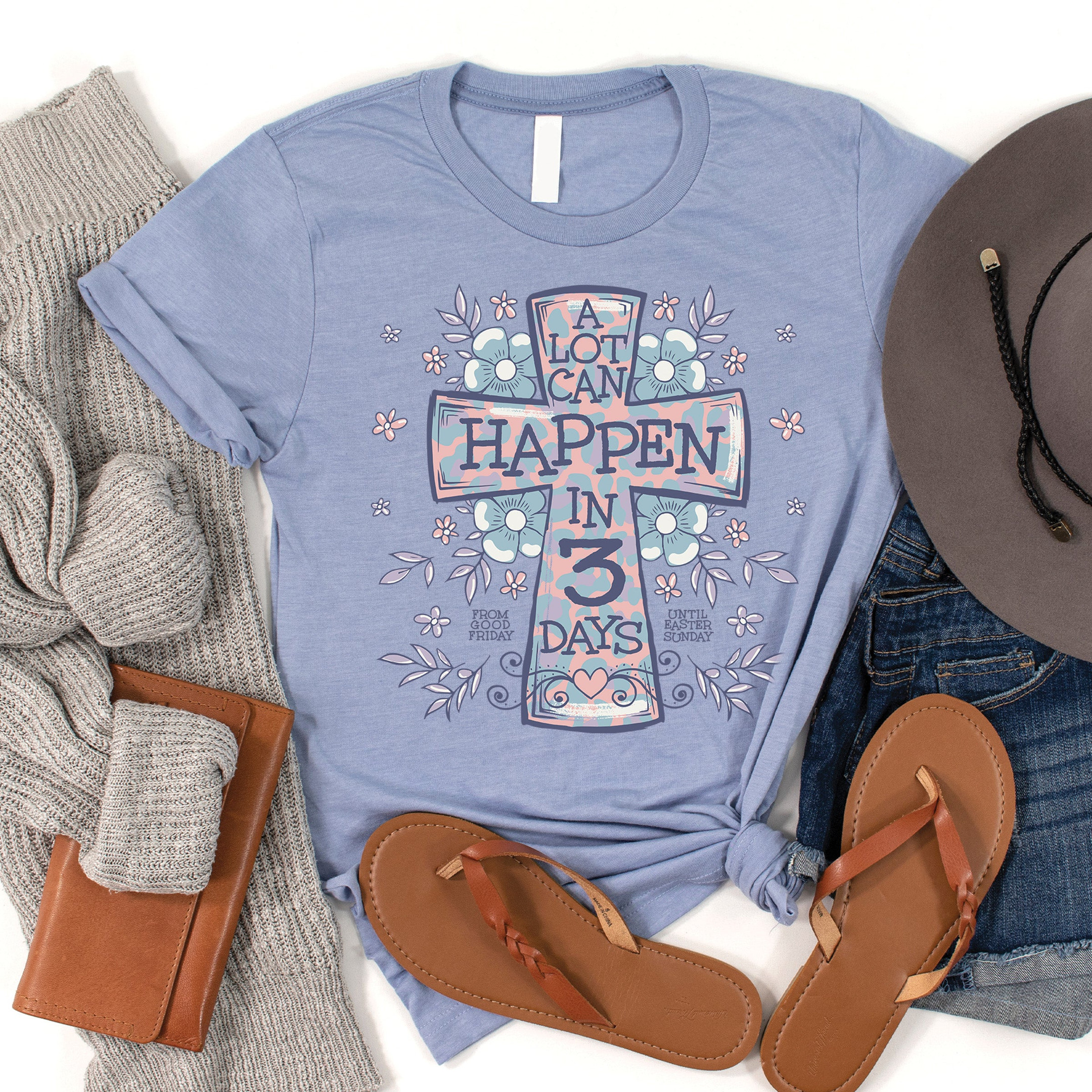 3 Days Cross T-Shirt Christian Faith Apparel Easter Resurrection Best Gift For Believers