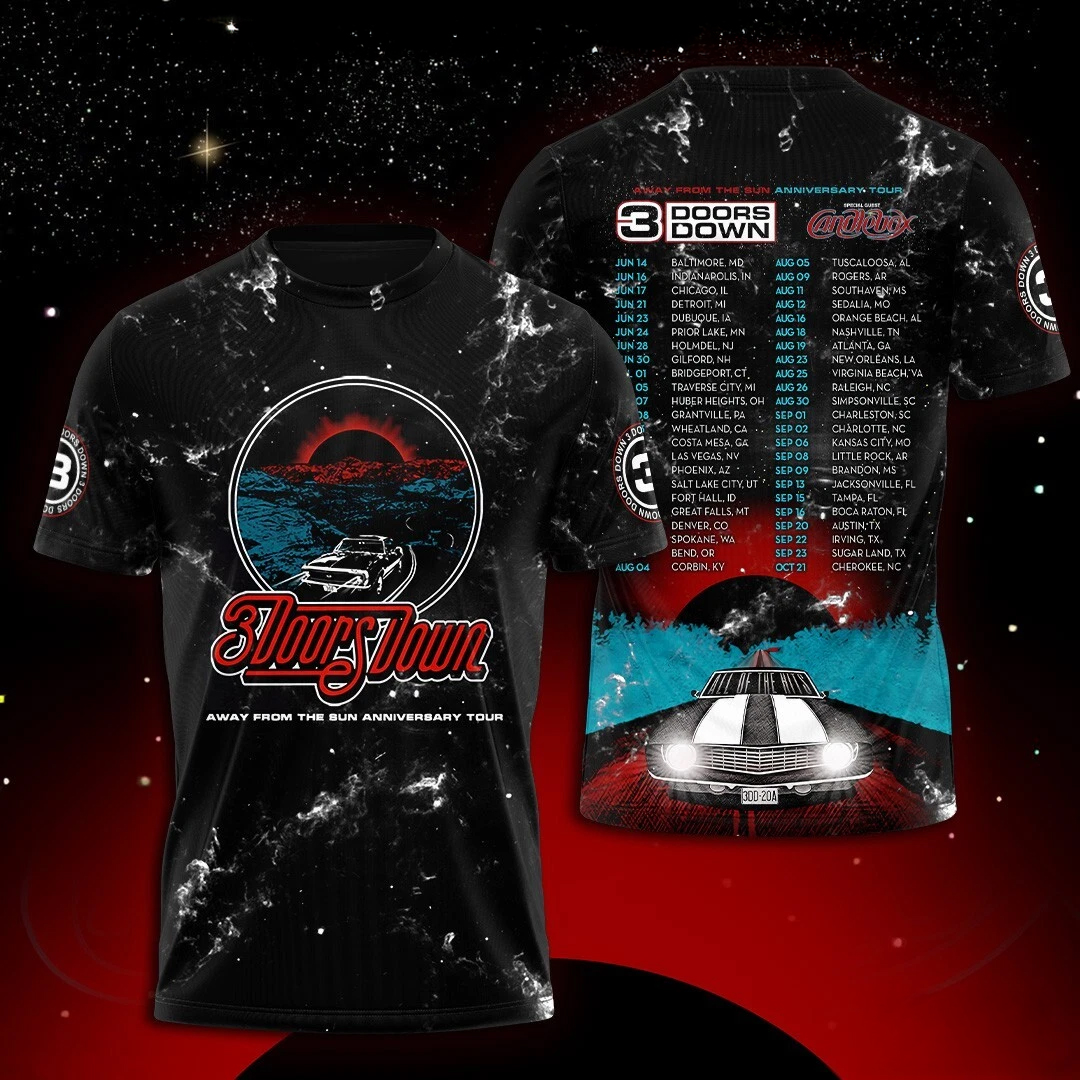 3 Doors Down World Tour On June 2025 T-Shirt Gifts For Rock Band Fans