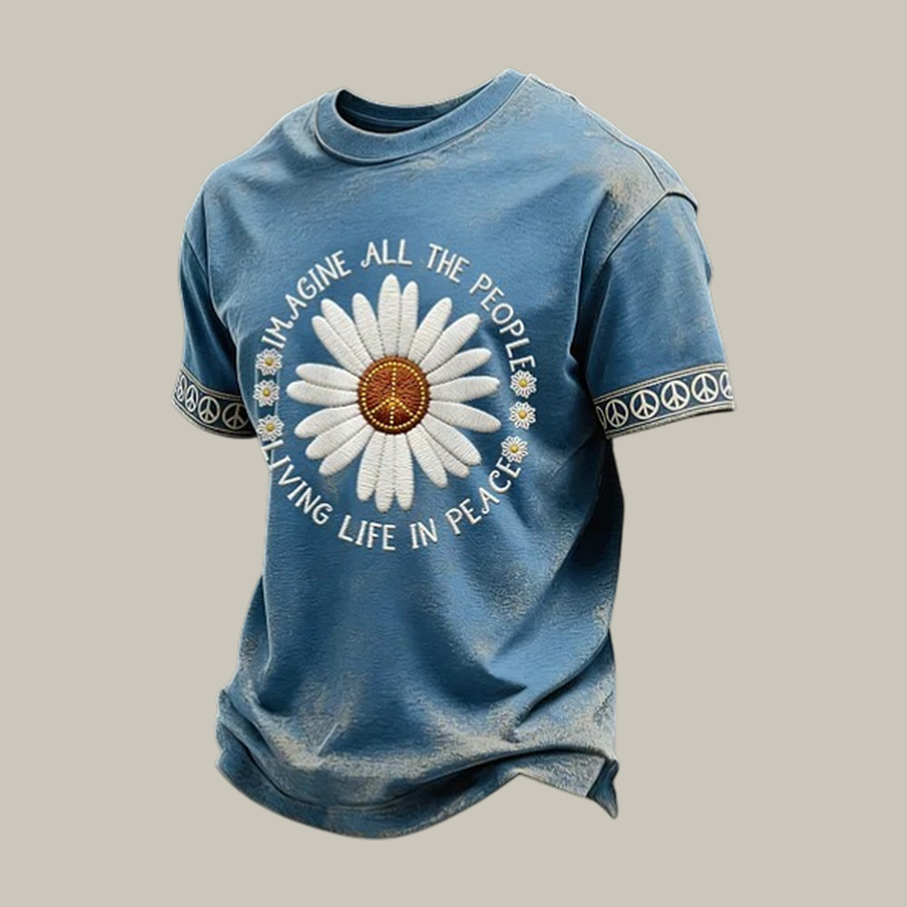 3 Men's Imagine All The People Living Life In Peace T-Shirt Hippie Clothes Gift For Peace Lovers
