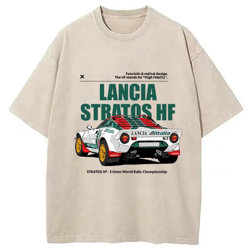 3 Times World Rally Championship Washed T-Shirt Classic Graphic Fashion Tee Gifts For Her
