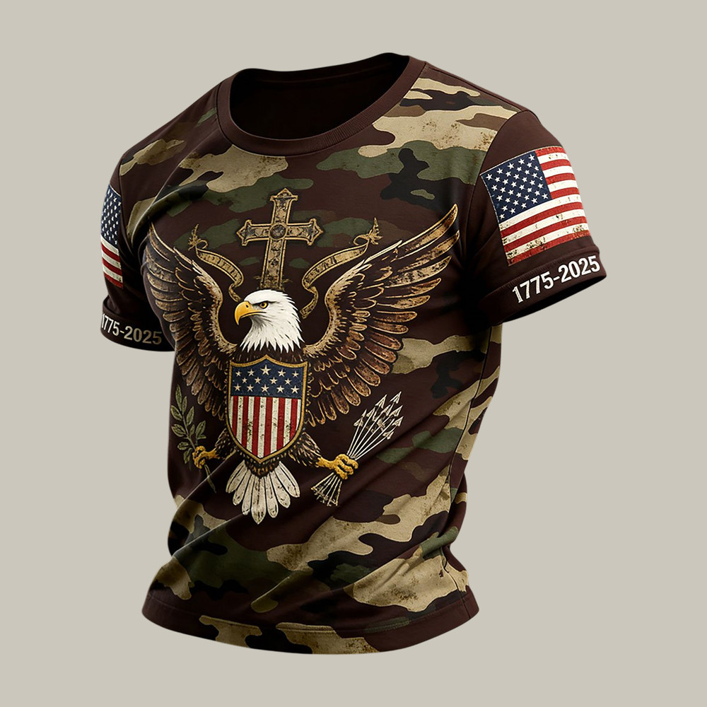 304 Men's Retro Faith 250th Anniversary American Short Sleeve T Shirt