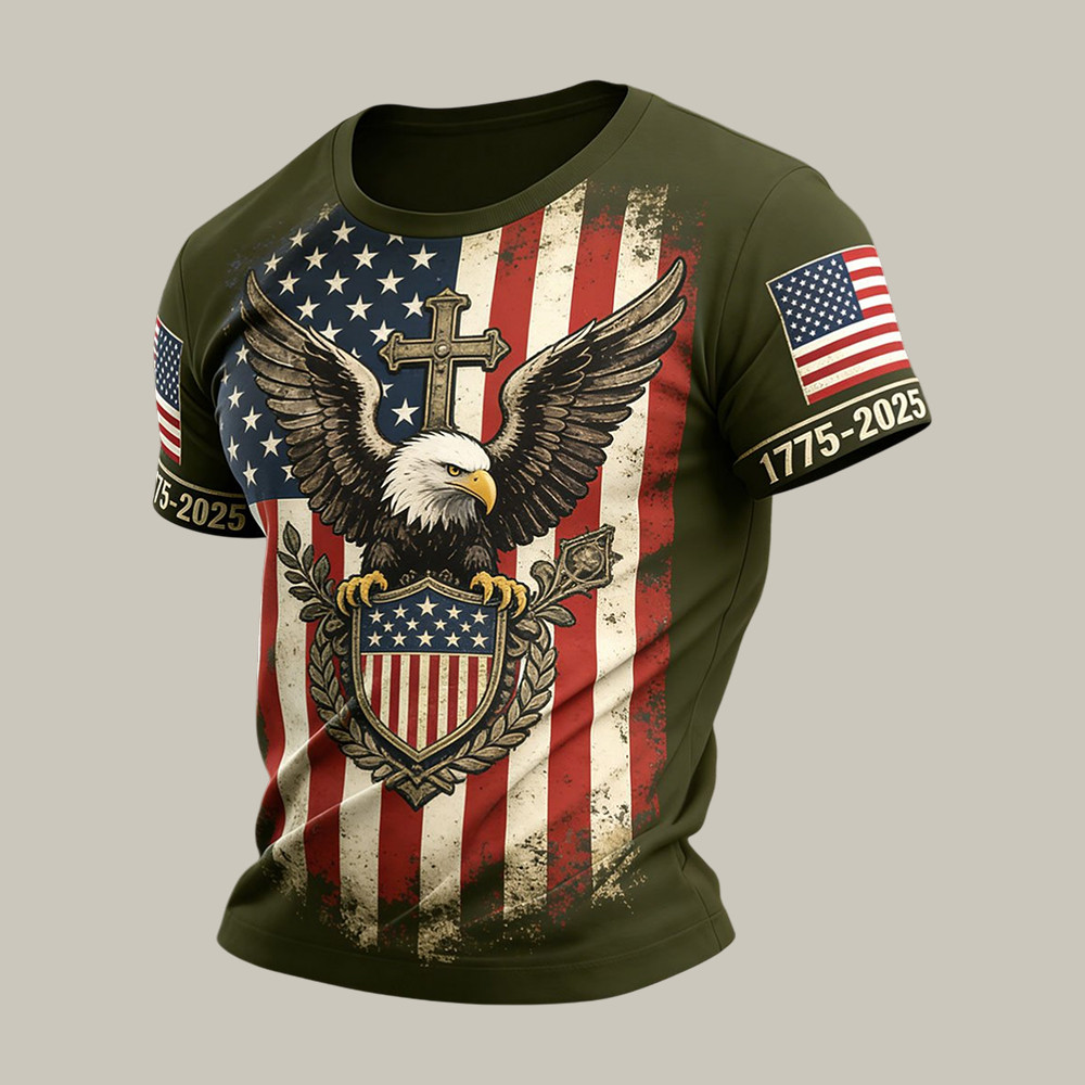 306 Men's Retro Faith 250th Anniversary American Short Sleeve T Shirt