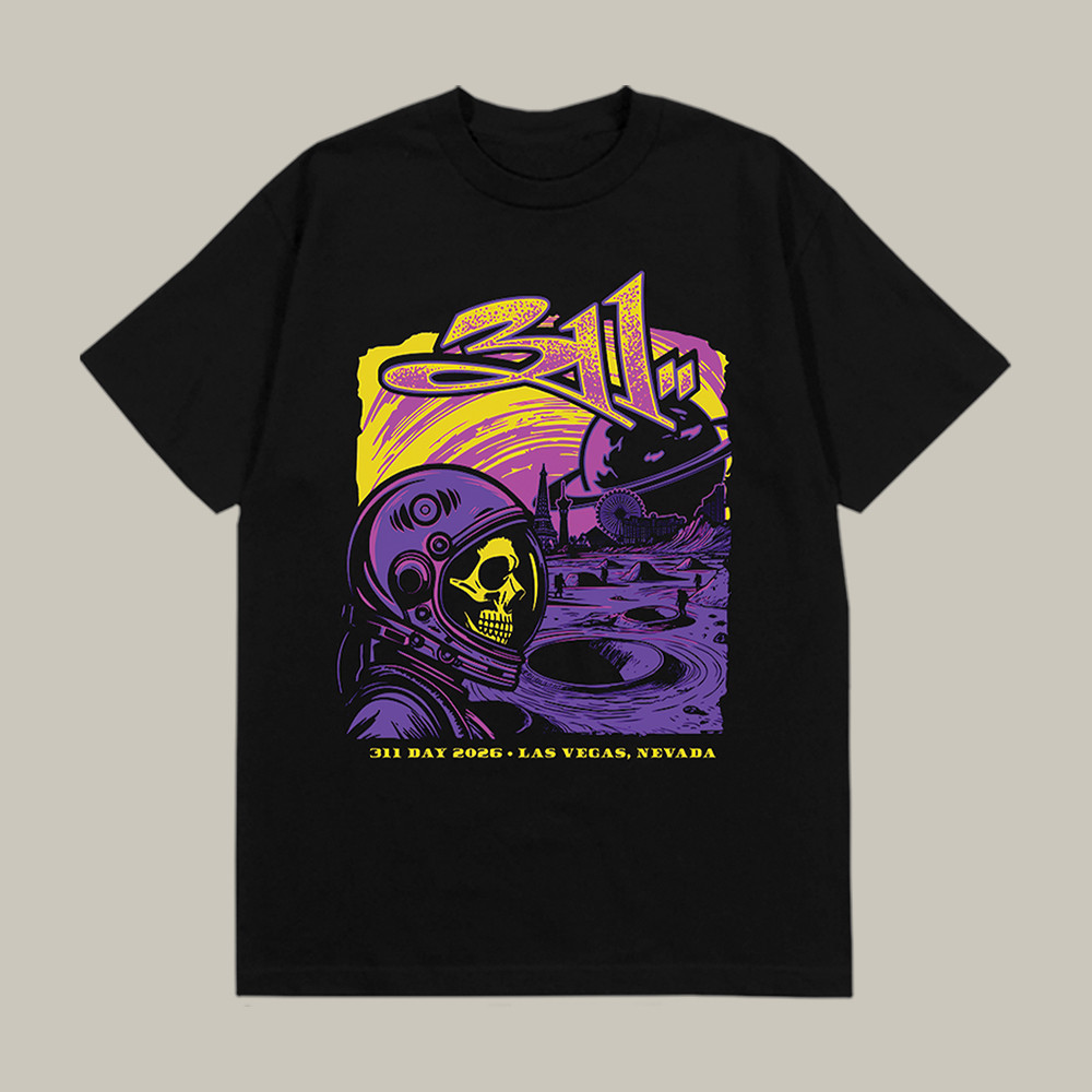 311 Astronaut Skull T-Shirt American Rock Band 311 Shirt Rock Music Fan Gift