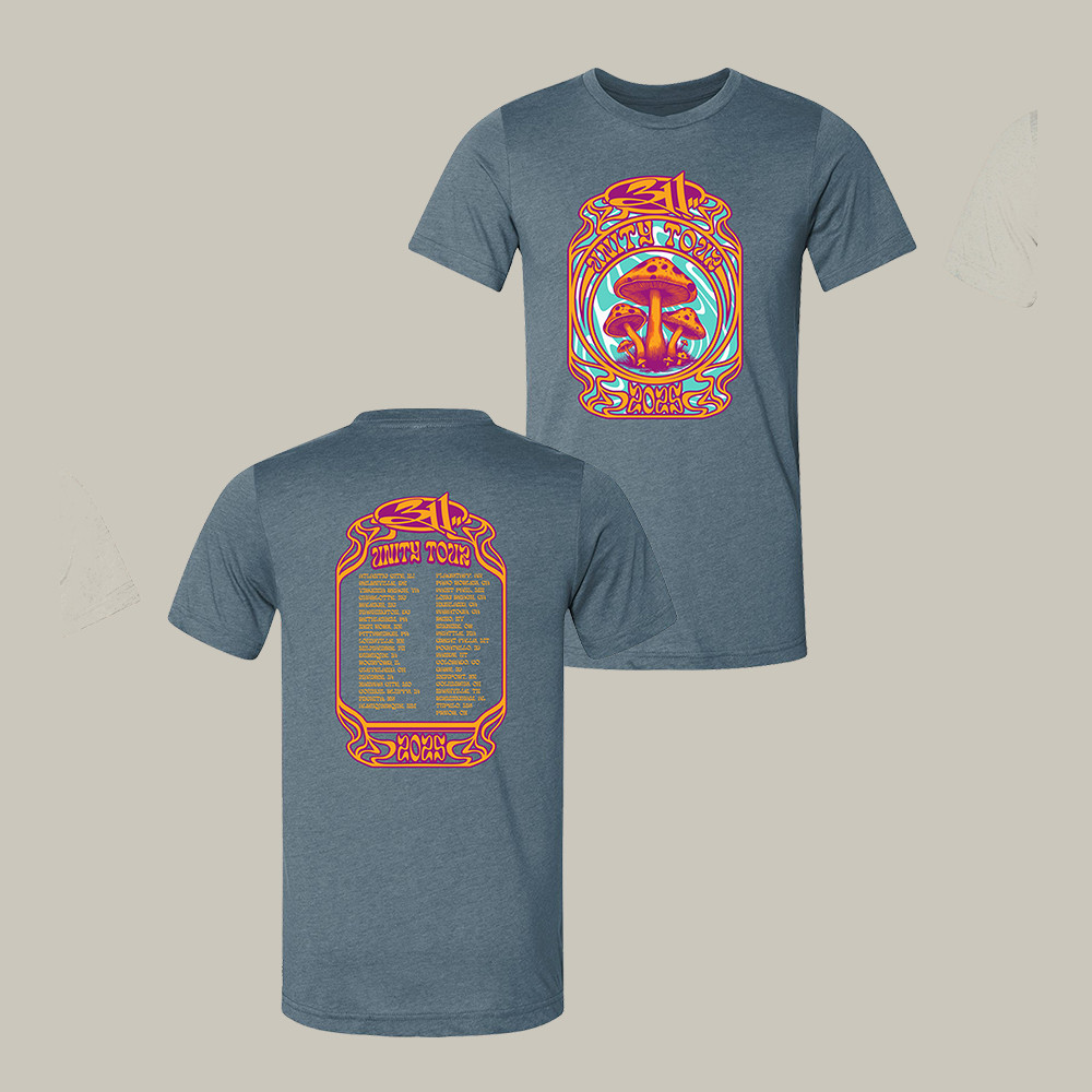 311 Band Unity Tour Shrooms T-Shirt American Rock Band 311 Clothing Line Music Fan Gift