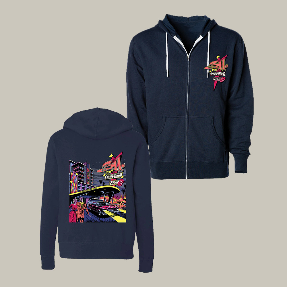 311 Day Vegas Sign Zip Hoodie 90s Vintage Style Band Apparel Present For Music Fans