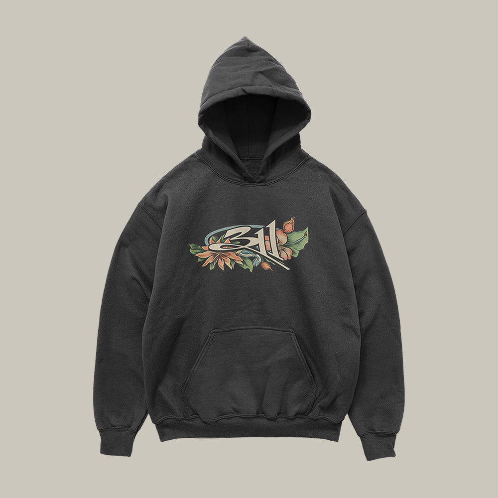 311 Floral Logo Hoodie American Rock Band 311 Hooded Sweatshirt Gift For Friends