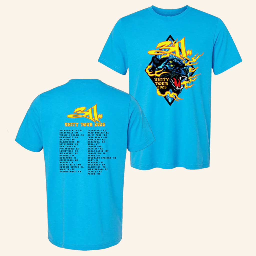 311 Merch Unity Tour 2025 Panther T-Shirt Christmas Gifts For Rock Fans 311 Merch Unity Tour 2025 Panther T-Shirt Christmas Gifts For Rock Fans
