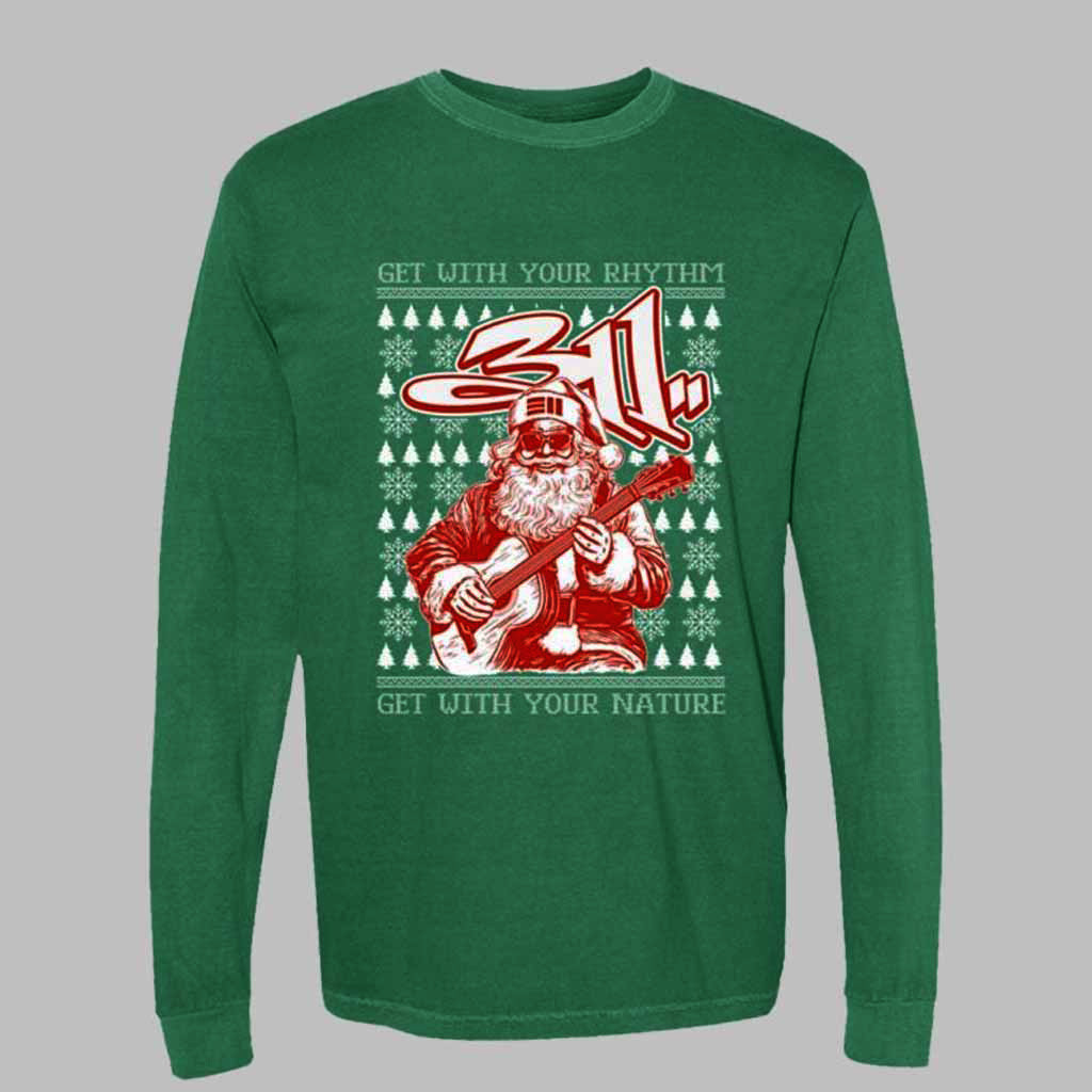 311 Rocking Santa Get With Your Rhythm Get With Your Nature Long Sleeve Shirt 311 Merch Gifts For Friends 311 Rocking Santa Get With Your Rhythm Get With Your Nature Long Sleeve Shirt 311 Merch Gifts For Friends