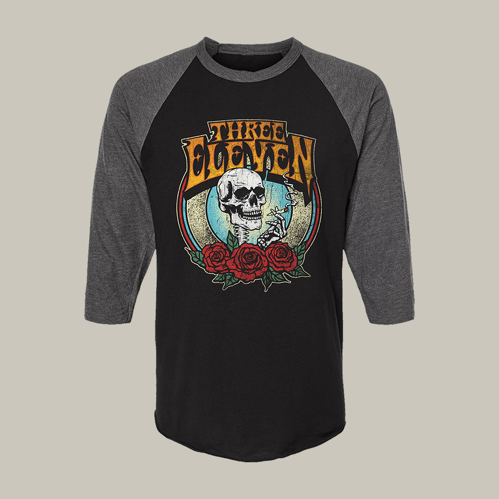 311 Three Eleven Smoking Skull Raglan 90s Vintage Style Band Merch Gift For Fans