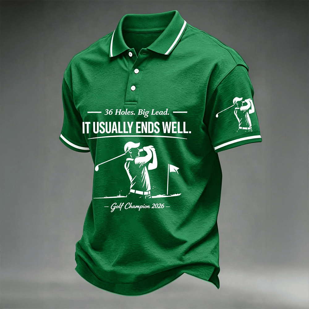 36 Holes Big Lead It Usually Ends Well Polo Shirt Golf Champion 2026 Merch Gift For Homie