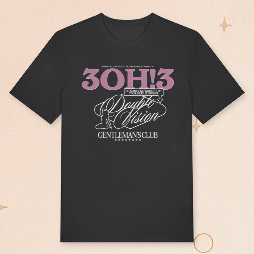 3OH3 Merch 3OH3 Double Vision T-Shirt Gentleman's Club Shirt Gifts For Music Fans 3OH3 Merch 3OH3 Double Vision T-Shirt Gentleman's Club Shirt Gifts For Music Fans