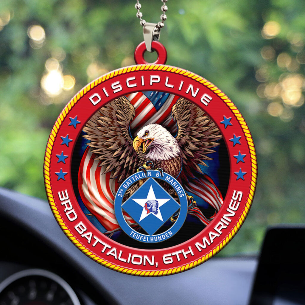 3rd Battalion 6th Marines Car Ornament Eagle Discipline Car Hanging Cool Gifts For Veterans