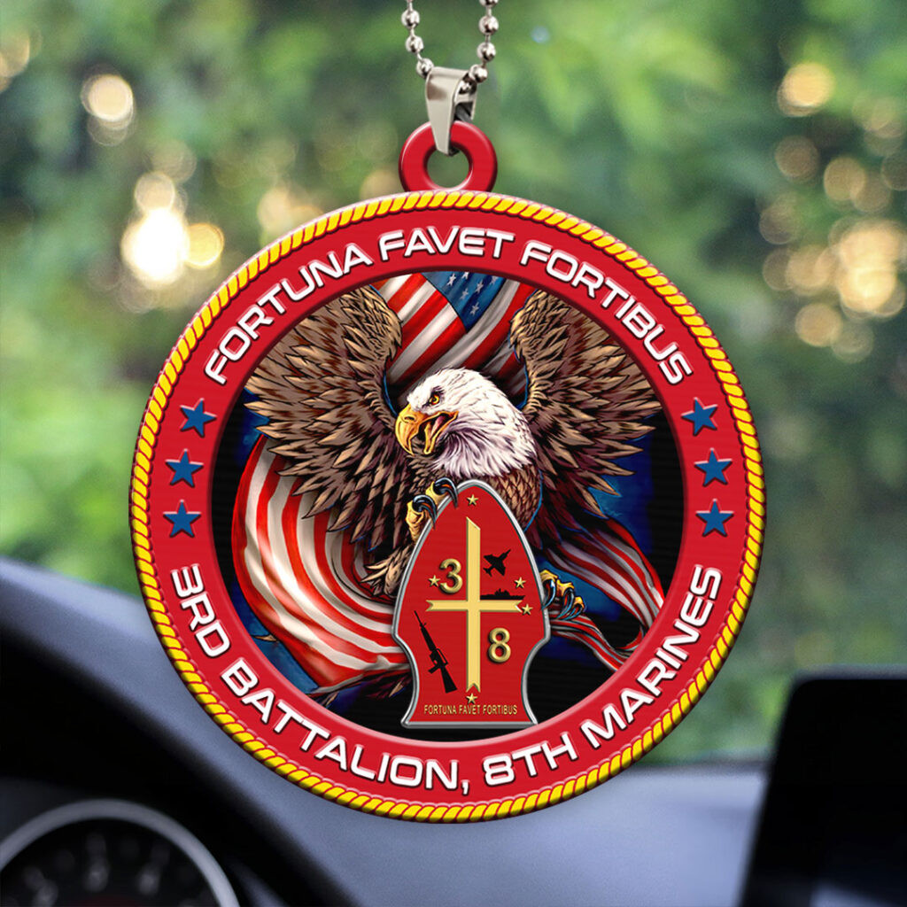 3rd Battalion 8th Marines Car Ornament Eagle Fortuna Favet Fortibus Car Hanging Decor Gifts