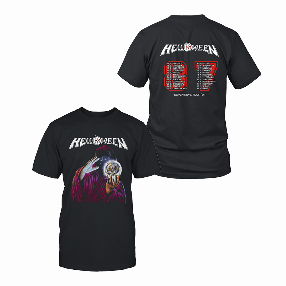 40 Year Anniversary Tour Merch Helloween Seven Keys Tour 87 T-Shirt Gift For Music Addicts