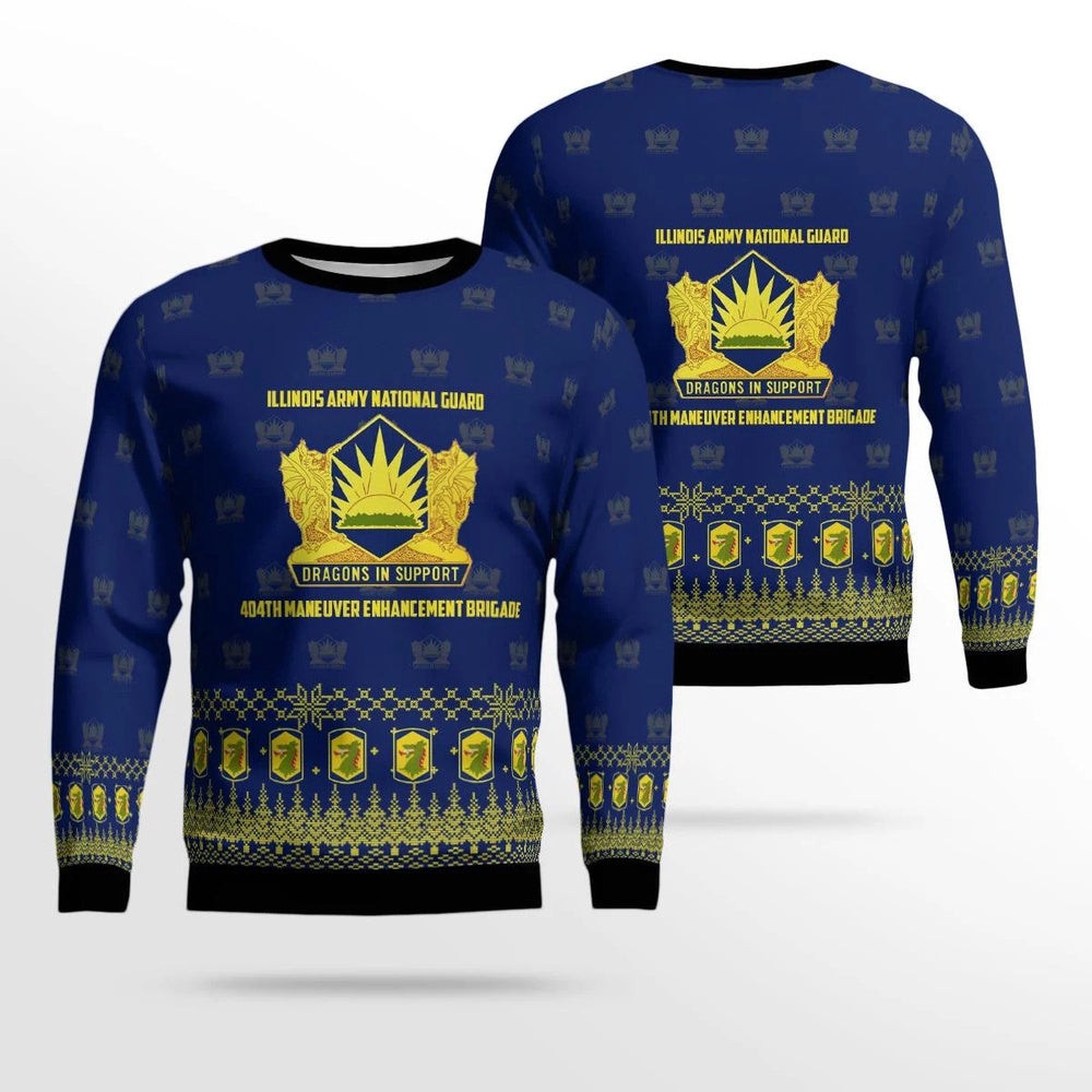 404th Maneuver Enhancement Brigade of Illinois Army National Guard Christmas Ugly Sweater Xmas Unisex Sweater Christmas Gifts for Men Women