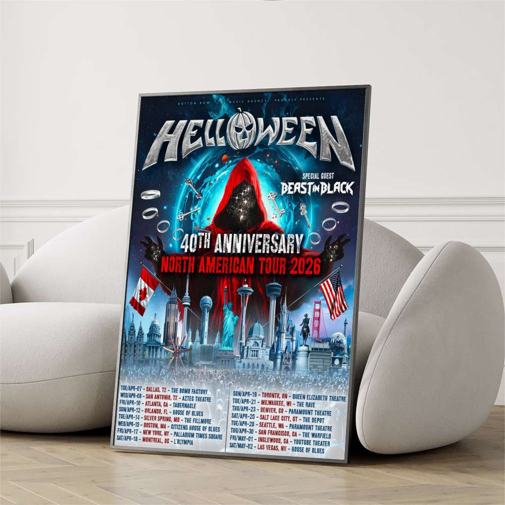 40th Anniversary North American Tour 2026 Poster Skyfall Helloween Merch Gift For Home