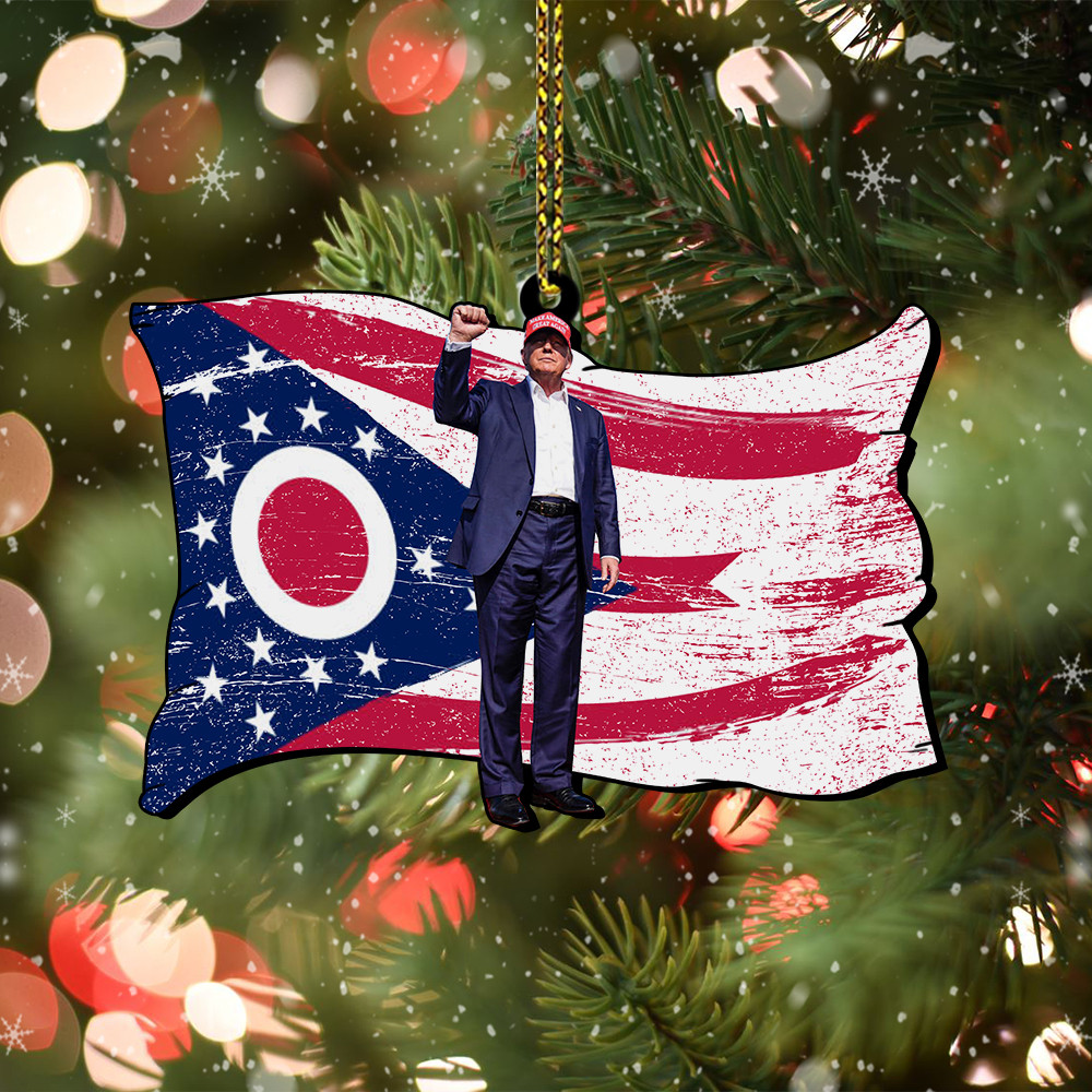 45 47 Ohio Flag Ornament Patriotic Christmas Ornament Holiday Decorations