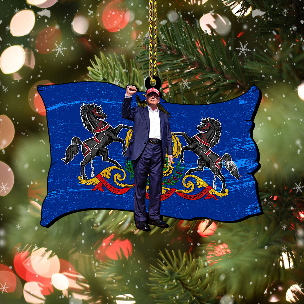45 47 Pennsylvania Flag Ornament Patriotic Christmas Ornament Holiday Decorations